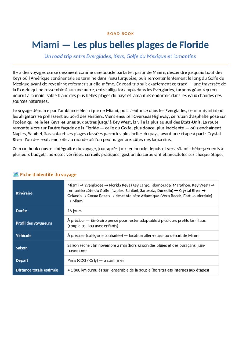 Aperçu page 1 — Les plages et rivières cristallines de Floride